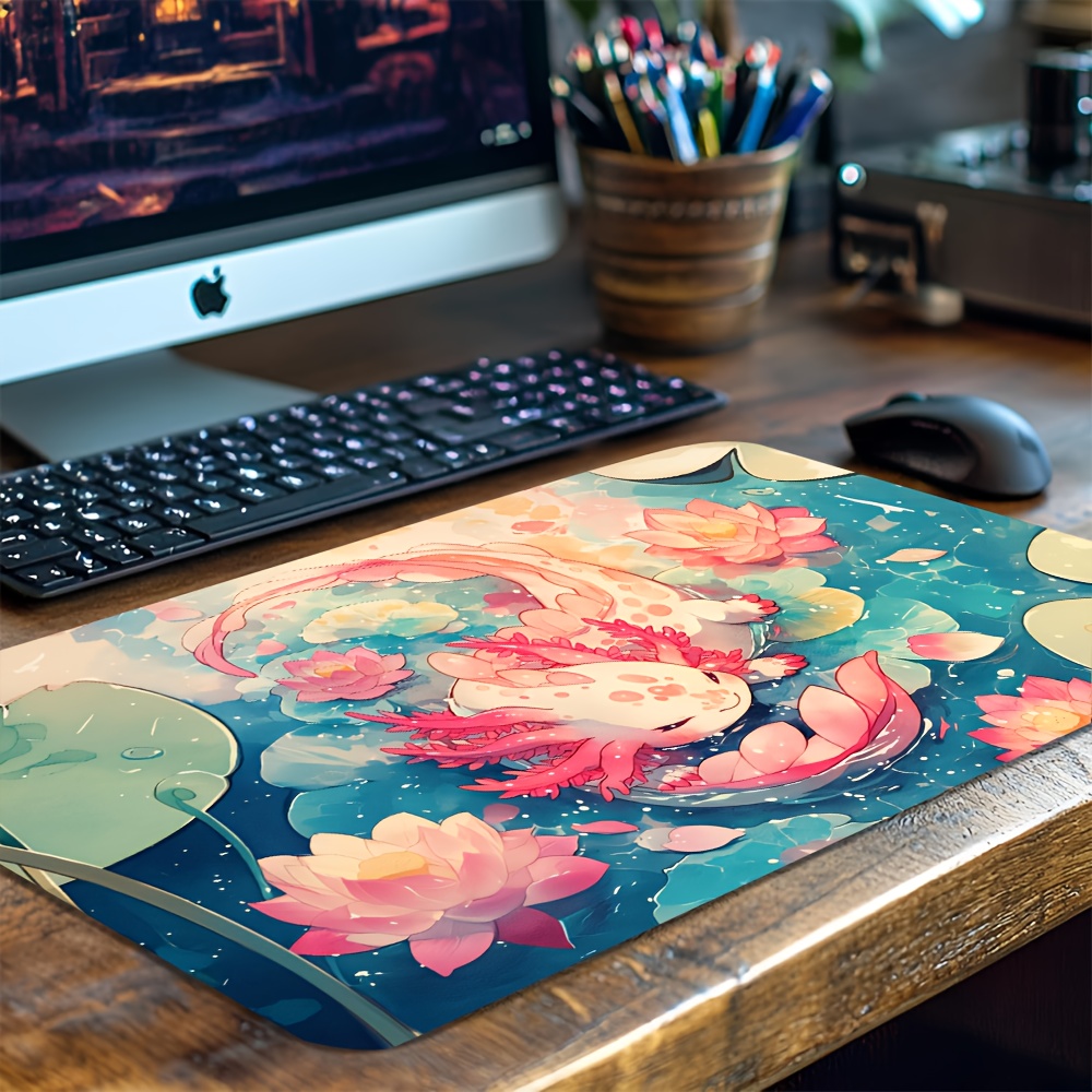 Cute Anime Axolotl Pond Playmat, Gaming Mat